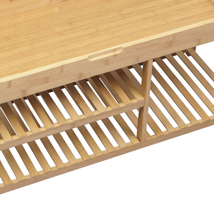 Levede Bamboo Shoe Rack Bench Entryway Seat-1973193442720878597