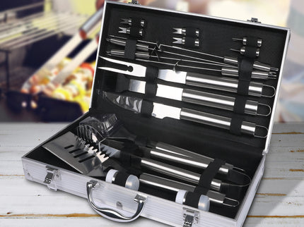 Moyasu 18Pcs BBQ Tool Set Stainless-1942353288884260870