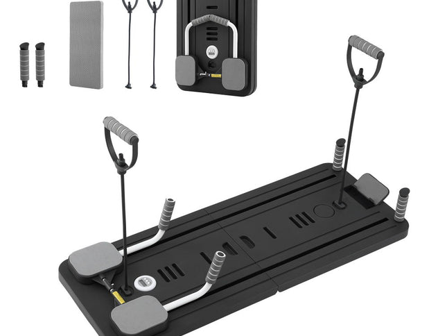 Everfit Pilates Reformer Abdominal Exercise Board Push Up Set Fitness Black