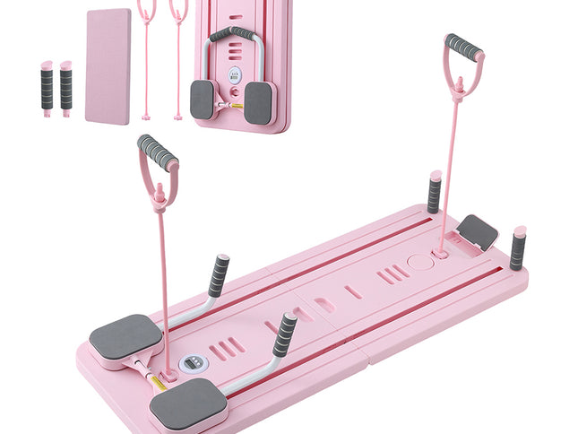 Everfit Pilates Reformer Abdominal Exercise Board Push Up Set Fitness Pink