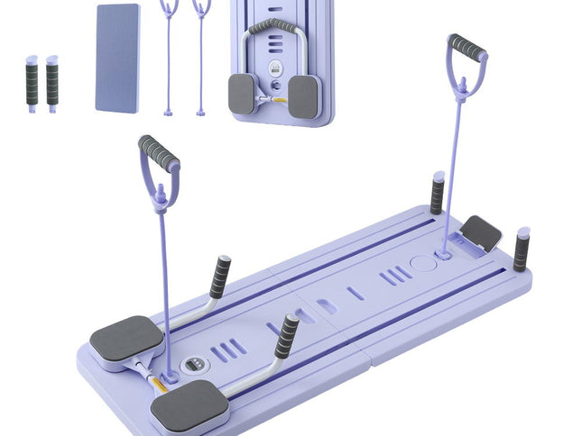 Everfit Pilates Reformer Abdominal Exercise Board Push Up Set Fitness Purple