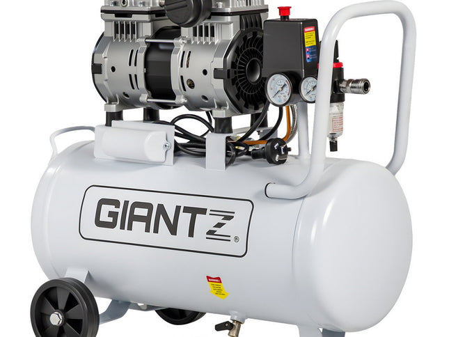 Giantz 30L Air Compressor Quiet 0.75HP Oil-Free Portable Tyre Inflator 40L/Min