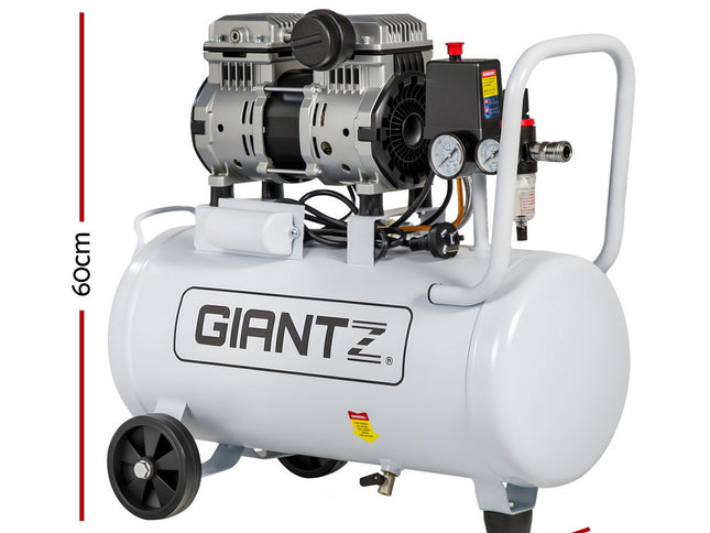 Giantz 30L Air Compressor Quiet 0.75HP Oil-Free Portable Tyre Inflator 40L/Min
