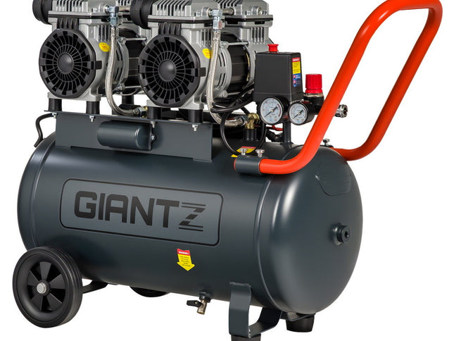 Giantz 50L Air Compressor Quiet 3.0HP Oil-Free Portable Tyre Inflator 200L/Min
