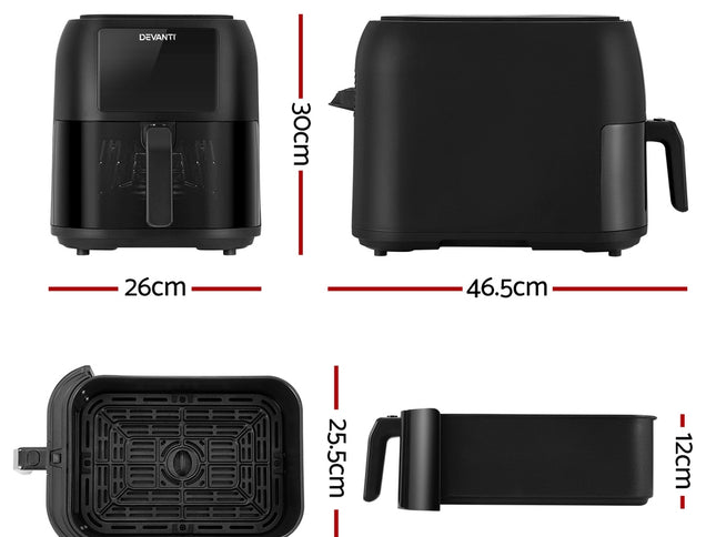 Devanti Air Fryer 8L LCD Fryers