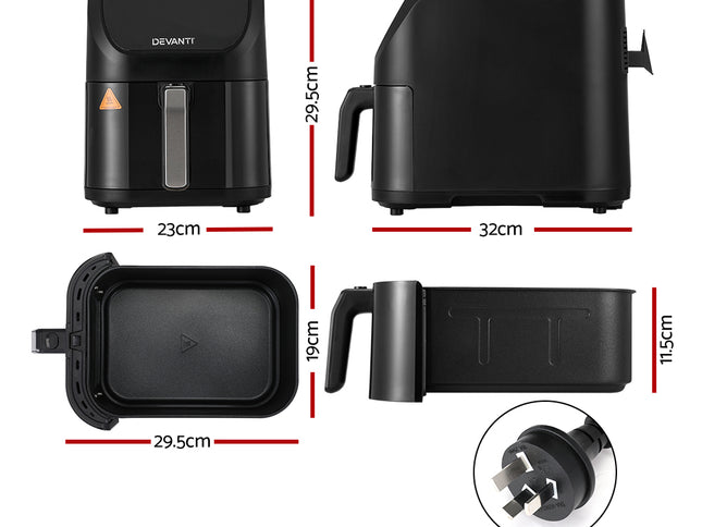 Devanti Air Fryer 5L W/ LCD Touch 1500W