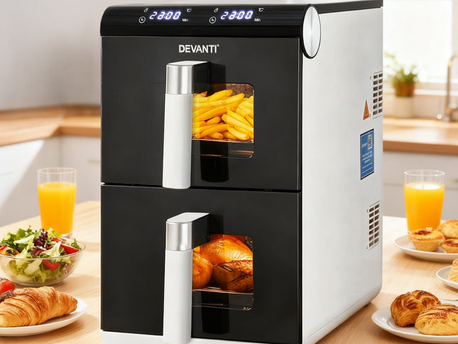 Devanti Air Fryer Oven 11L Dual Zone Fryers