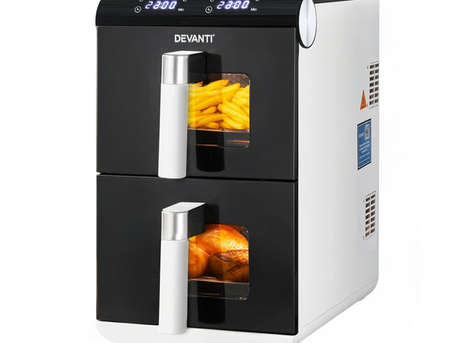 Devanti Air Fryer Oven 11L Dual Zone Fryers