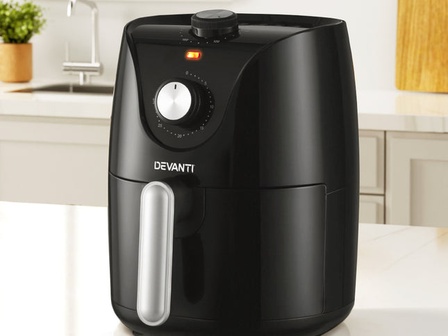 Devanti Air Fryer 2.5L Knob Fryers