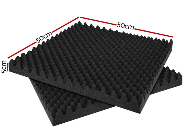 Alpha Acoustic Foam 40pcs 50x50x5cm Sound Absorption Proofing Panels Eggshell