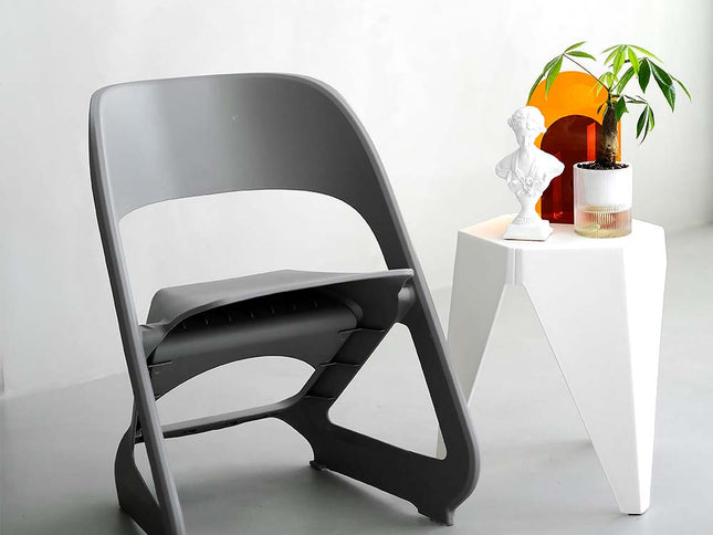 ArtissIn Set of 4 Dining Chairs Office Cafe Lounge Seat Stackable Plastic Leisure Chairs Grey