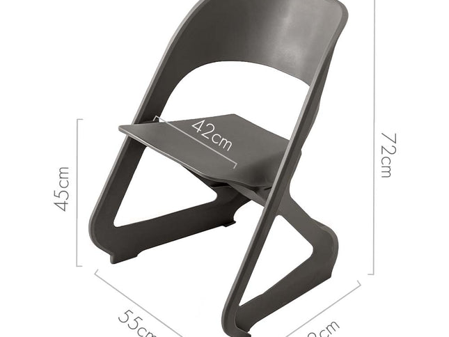 ArtissIn Set of 4 Dining Chairs Office Cafe Lounge Seat Stackable Plastic Leisure Chairs Grey