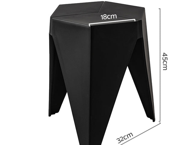 Artiss 2x Bar Stools Puzzle Plastic Foot Stool Black