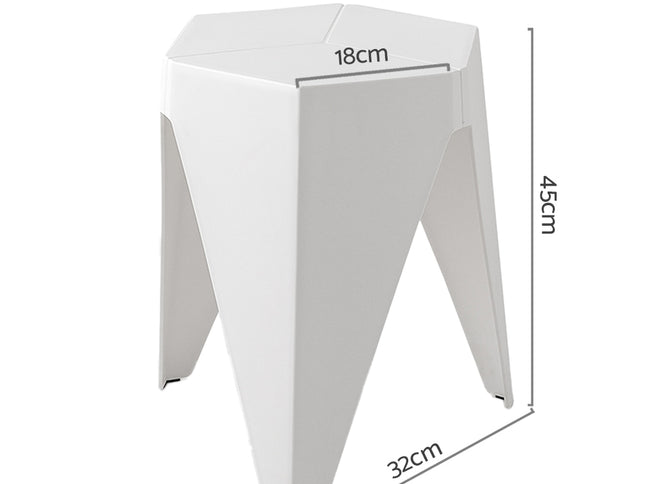 Artiss 2x Bar Stools Puzzle Plastic Foot Stool White