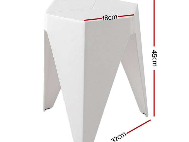 Artiss 4PC Puzzle Stool Bar Stools Stackable White