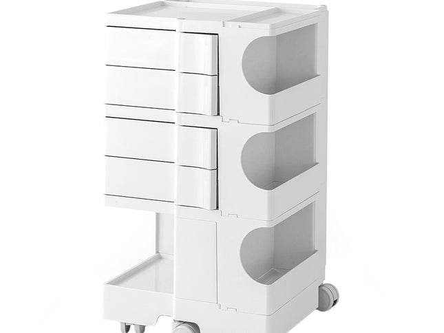 Artiss Storage Trolley Cart Bedside Table 5 Tier White