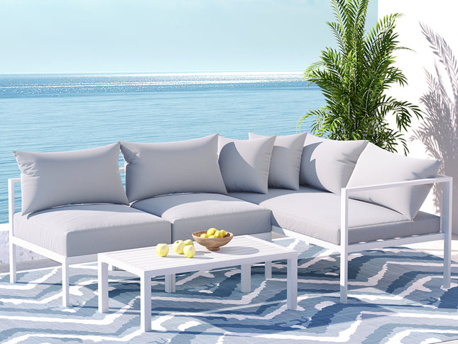 Gardeon 4 Seater Outdoor Sofa Set Aluminium Lounge Setting