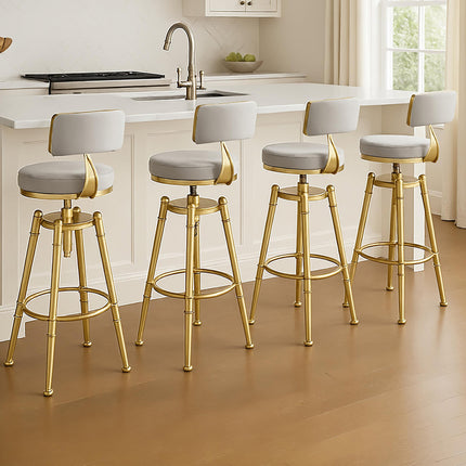 Levede 4x Swivel Bar Stools Kitchen Bar Chair Grey-2006732717642878983