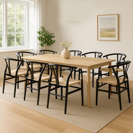 Levede 8x Dining Chairs Wooden Hans Black-2006732722868981767