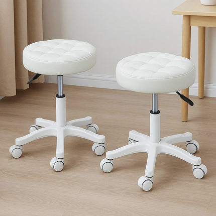 Levede 2x Rolling Bar Stool Swivel Salon SPA Chair Beige-2018816833955696647