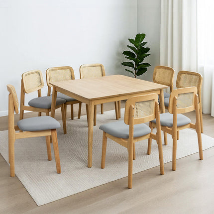 Levede Dining Chair Wood Rattan Armless Natural x8-2006732737045729287