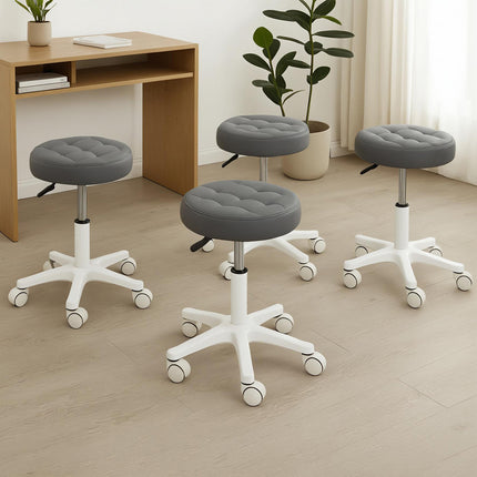 Levede 4x Rolling Bar Stool Swivel Salon SPA Chair Grey-2006732718565625863