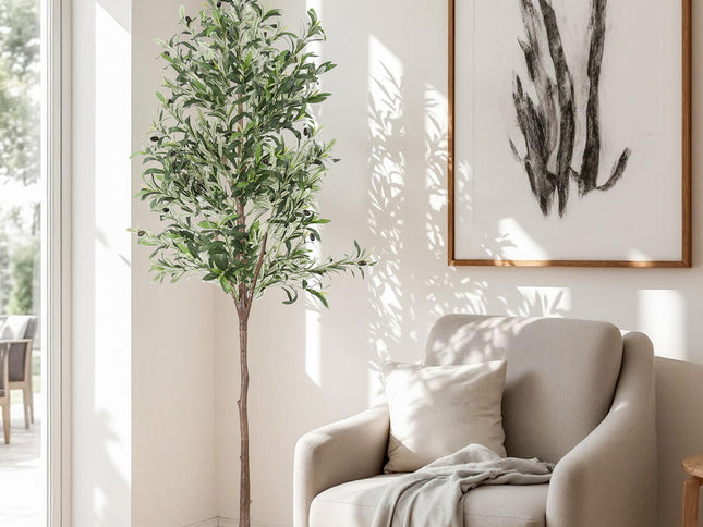 Artiss 180cm Artificial Olive Tree Faux Trees Indoor Decor Artificial Plants Lifelike Plant 1.8M