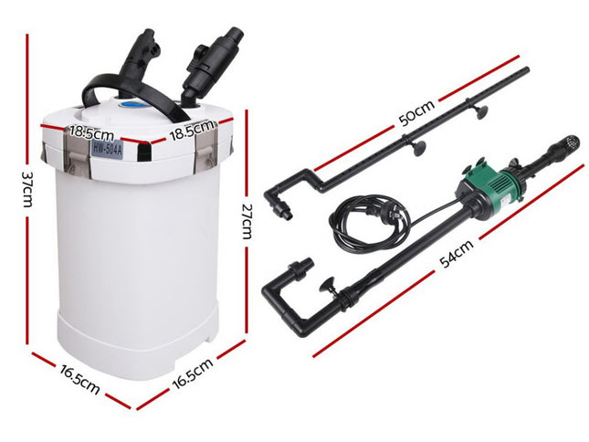 Giantz Aquarium Filter Fish Tank External Canister Water Pump 1250L/H