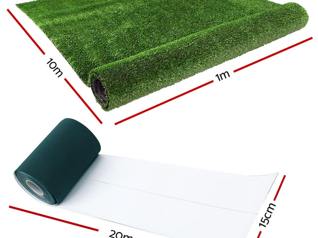 Prime Turf 2x10m Artificial Grass Synthetic Fake 20SQM Turf Lawn 17mm Tape