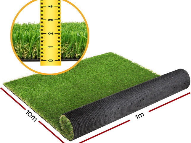 Prime Turf Artificial Grass 20SQM 20mm Synthetic Fake Lawn Turf Plant Plastic 4-coloured 1mx10m