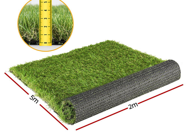 Prime Turf Artificial Grass 35mm 2mx5m Synthetic Fake Lawn Turf Plastic Plant 4-coloured