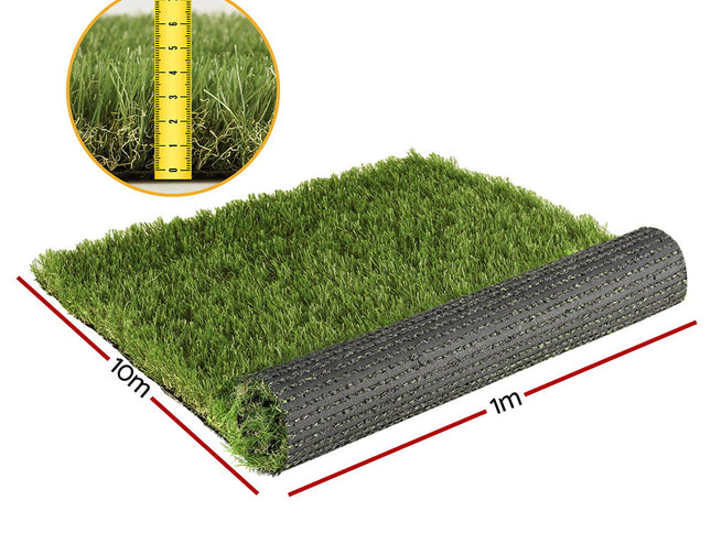 Prime Turf Artificial Grass 45mm 1mx10m Synthetic Fake Lawn Turf Plastic Plant 4-coloured