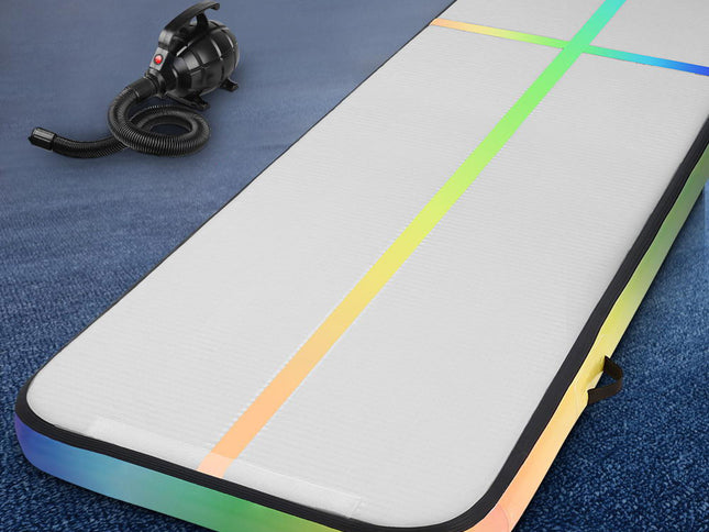 Everfit 5M Air Track Gymnastics Tumbling Exercise Mat W/ Pump Inflatable Colour