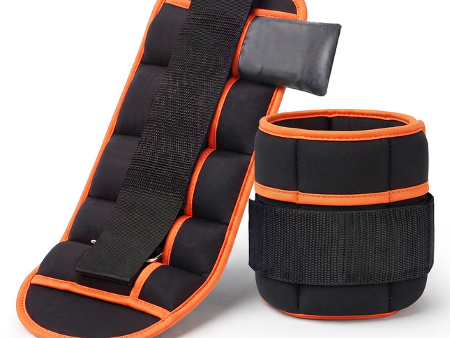 Everfit Adjustable Ankle Weights, 1 Pair (0.9-4.55Kg) Removable Sandbags for Women & Men, Wrist Weights & Leg Weights for Home Gym, Pilates, Walking, Strength Training