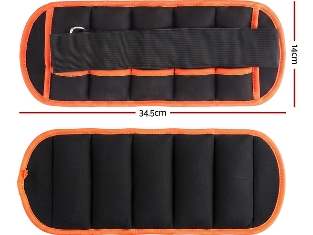 Everfit Adjustable Ankle Weights, 1 Pair (0.9-4.55Kg) Removable Sandbags for Women & Men, Wrist Weights & Leg Weights for Home Gym, Pilates, Walking, Strength Training