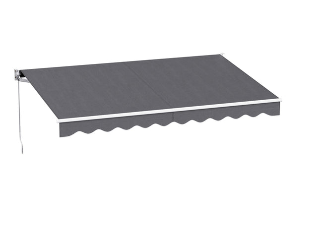 Instahut Retractable Folding Arm Awning Manual Sunshade 3.5M X 2.5M Grey