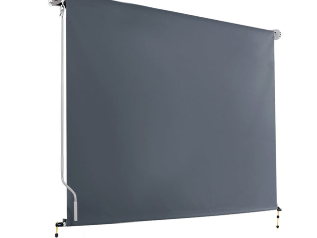 Instahut 3X2.5M Outdoor Blinds Awning Roll Down Canopy Retractable Outdoor Blinds Window Shade Grey