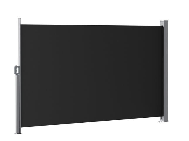 Instahut Side Awning Sun Shade Outdoor Retractable Privacy Screen 1.8X3M Black