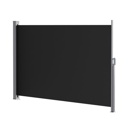 Instahut Side Awning Sun Shade Outdoor Retractable Privacy Screen 1.8X3M Black