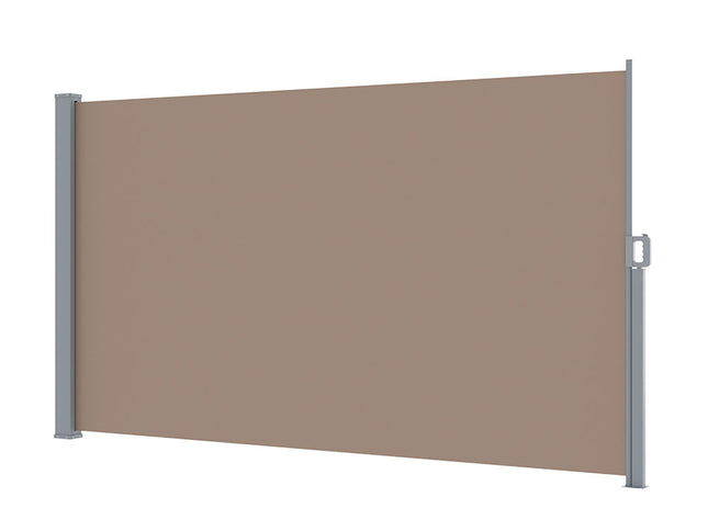 Instahut Side Awning Sun Shade Outdoor Blinds Retractable Screen 1.8X3M Brown