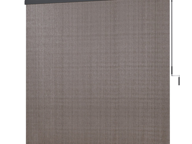 Instahut 3X2.5M Outdoor Blinds Awning Roll Down Retractable Knit Fabric Outdoor Blinds Window Shade Brown