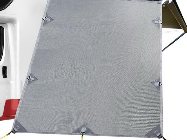 Caravan Privacy Screen Roll Out Awning 1.95 x 2.2M Sun Shade End Wall Side Grey