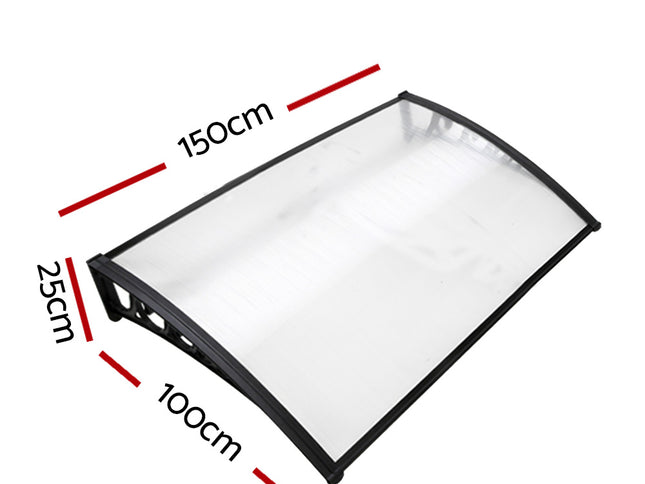 Instahut Window Door Awning 1mx1.5m Transparent
