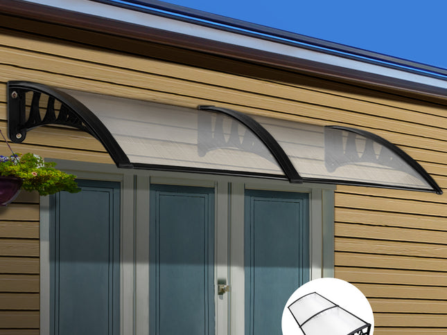 Instahut Window Door Awning 1mx2.4m Transparent