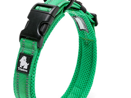 True Love Heavy Duty Reflective Dog Collar - Green, M-1831155609421090816