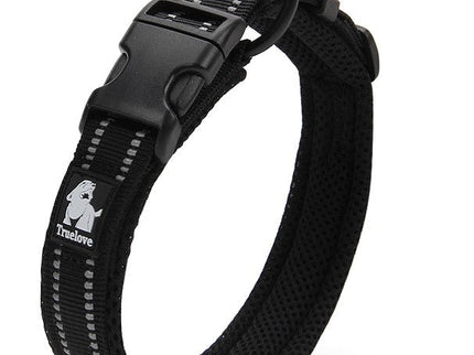 True Love Heavy Duty Reflective Dog Collar - Black, L-1831155607948890112