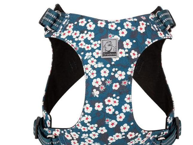 True Love Floral Doggy Harness - Blue, XS-1831155624671580163