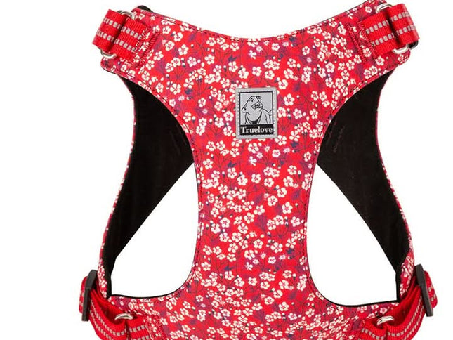 True Love Floral Doggy Harness - Red, 3XS-1831155625355251714