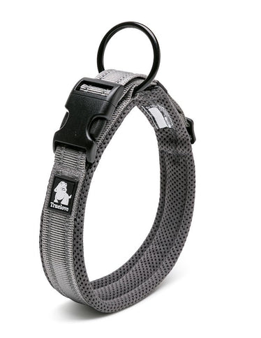 True Love Heavy Duty Reflective Dog Collar - Grey, XL-1831155608565452800