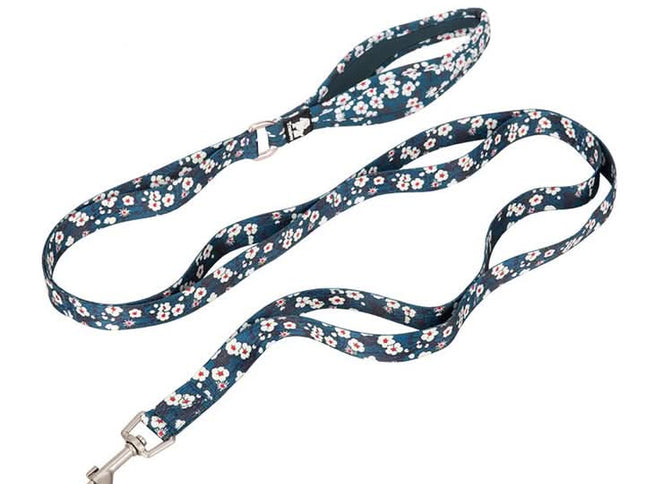 True Love Floral Multi Handle Dog Lead - Blue, L-1962324893404106752